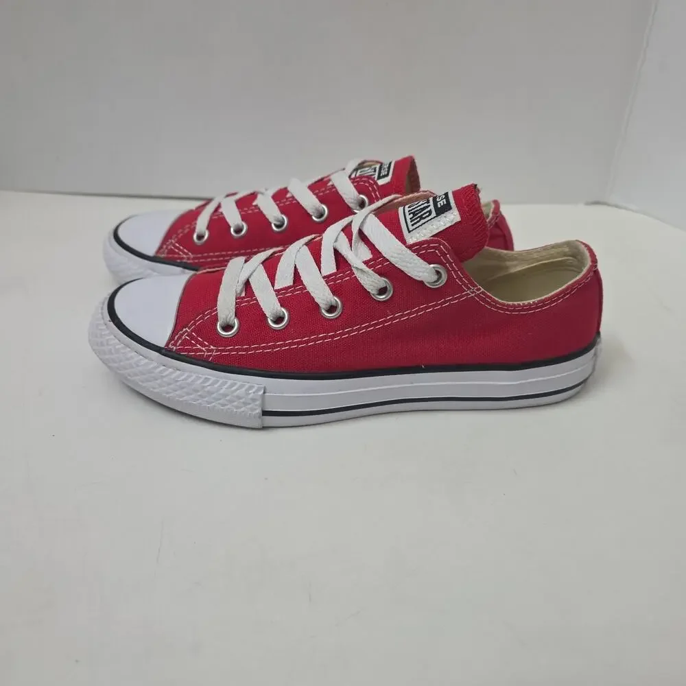 Converse All Star Kids Youth Size 1 Red Low Top All Star Canvas